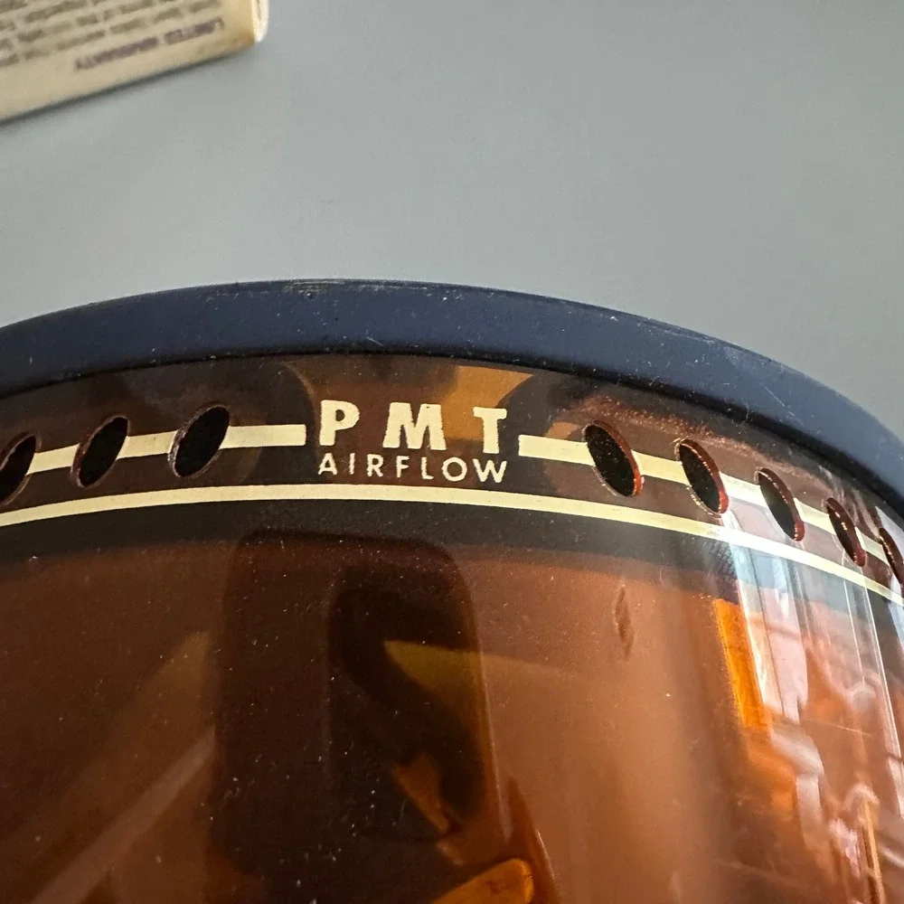 Smith Airflow Series PMT Vintage Ski Snowboard Goggles Navy Blue Amber Lens Box